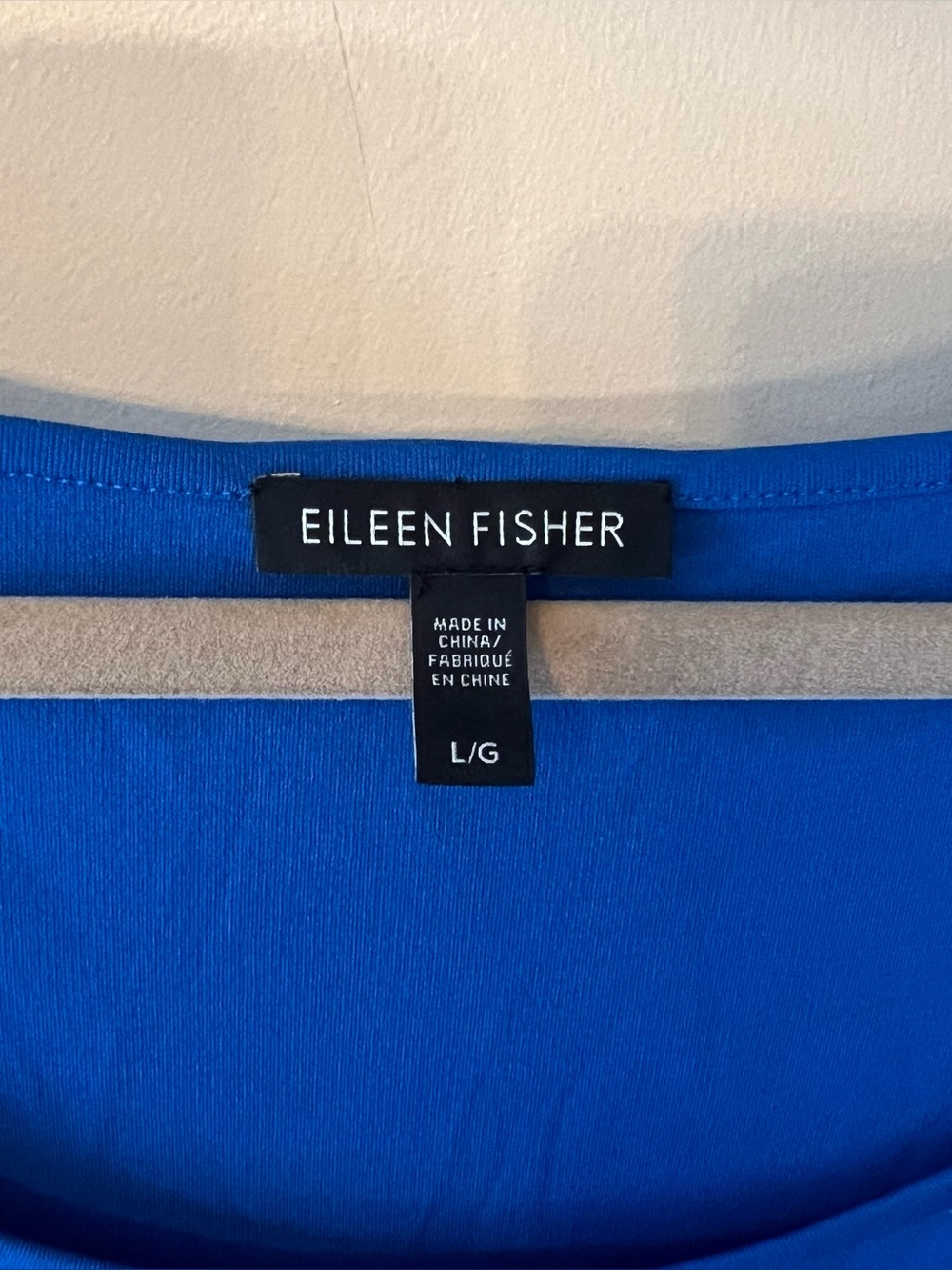 Eileen Fisher Blue Silk Scoop Neck Tunic Tank Top Sz Large - Picture 4 of 6